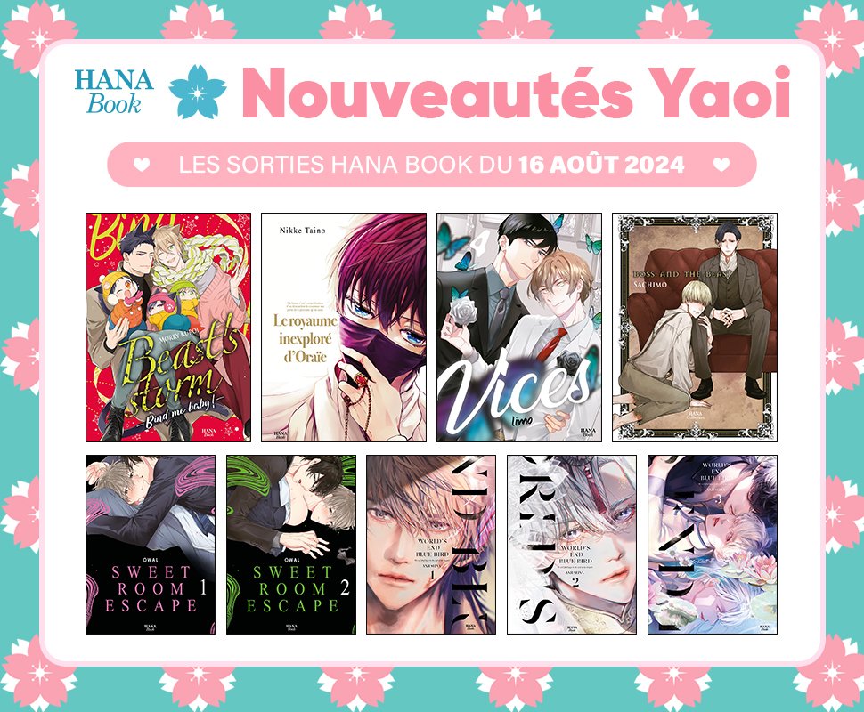 À découvrir le 16 août : 9 nouveaux yaoi Hana Book